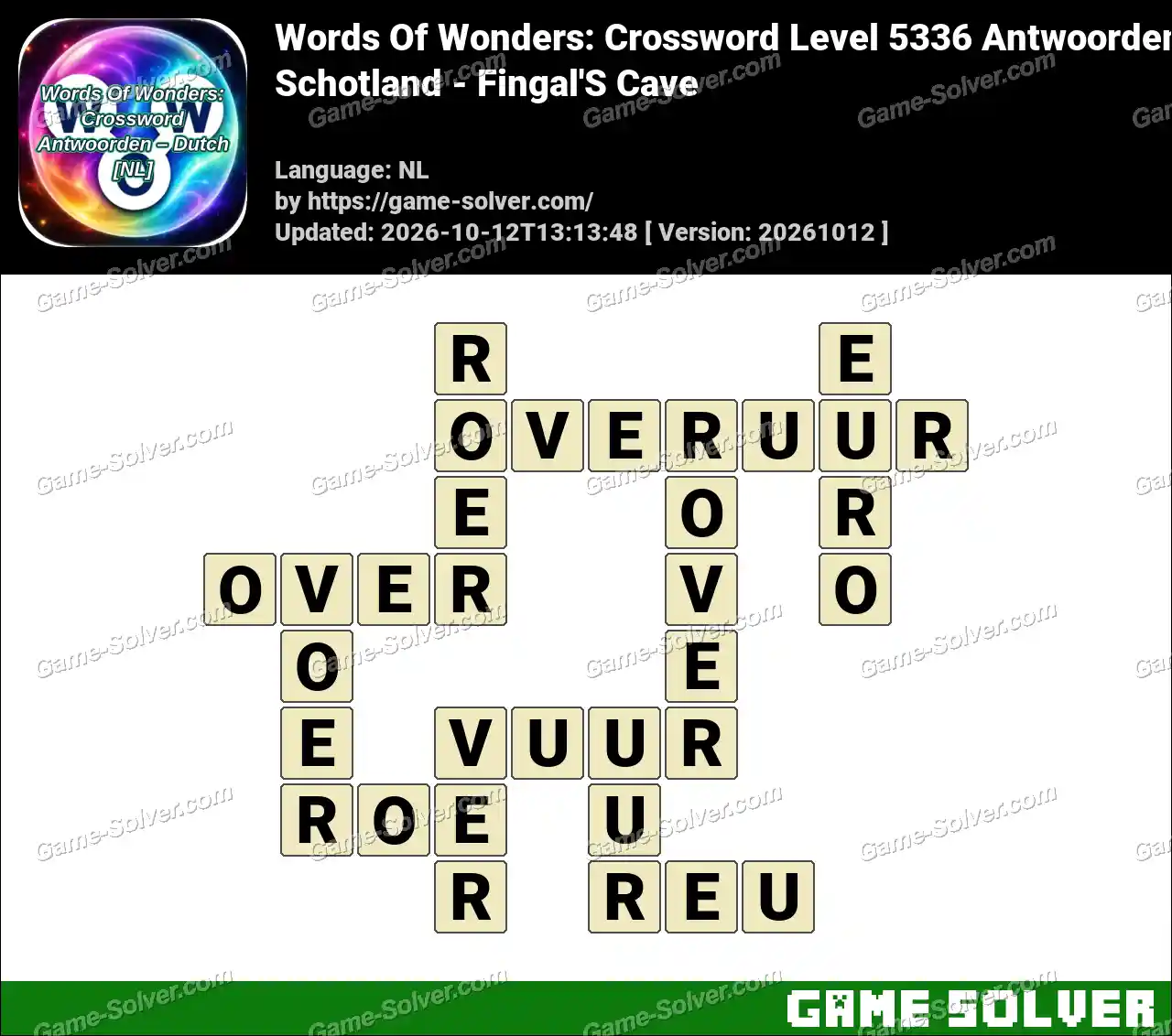 Words Of Wonders: Crossword Level 5336 Antwoorden – Schotland – Fingal’S Cave